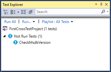 Visual Studio Test Explorer - CheckMsdbVersion